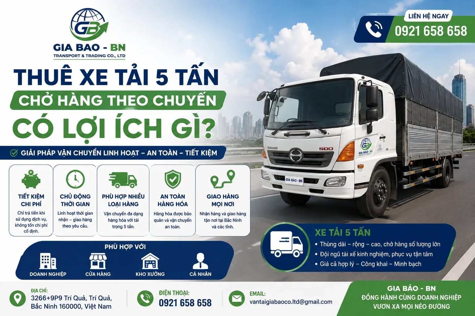Thuê Xe Tải 5 Tấn Chở Hàng Theo Chuyến Có Lợi Ích Gì?